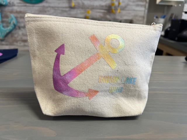 Indian Lake Anchor Zipper Canvas Bag
