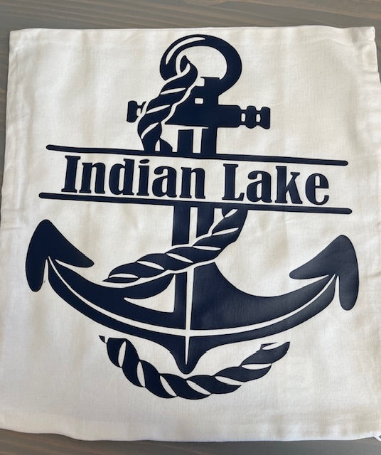 Indian Lake Anchor Pillow 18x18