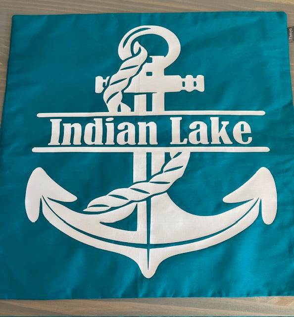 Indian Lake Anchor Pillow 18x18