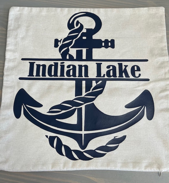 Indian Lake Anchor Pillow 18x18