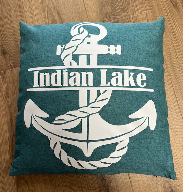 Indian Lake Anchor Pillow 18x18