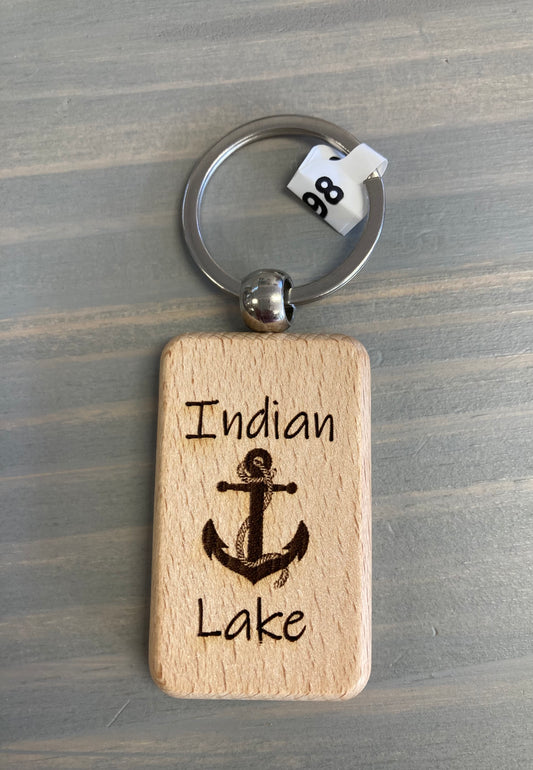 Indian Lake Wood Key Chains