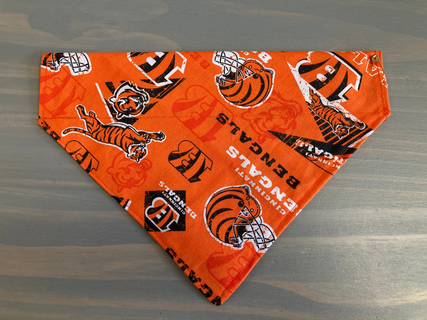 Dog Scarf - Thru the Collar Pet Neck Scarf - Cincinnati Bengals Orange NFL Licensed