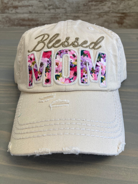 Ball Cap Vintage - Blessed Mom Floral