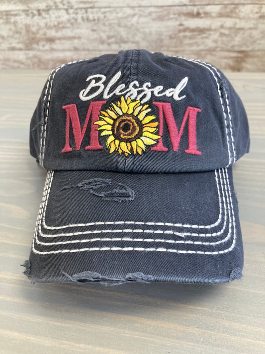 Ball Cap Vintage - Blessed Mom Sunflower