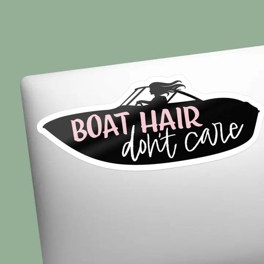 Souvenir Sticker - Boat Hair Don't Care