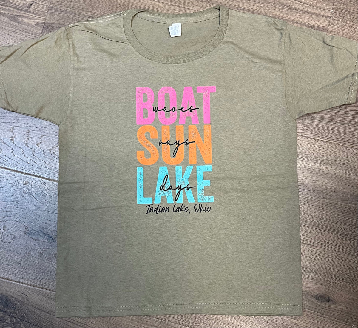 Boat Waves Sun Rays Lake Days Youth T-Shirt Short Sleeve