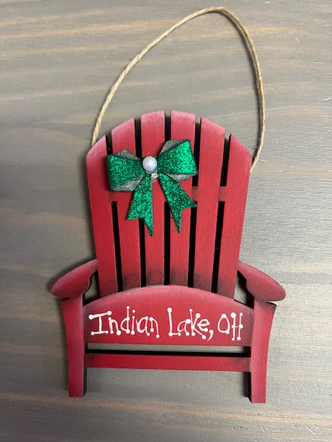 Indian Lake Adirondack Chair Christmas Ornament