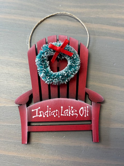 Indian Lake Adirondack Chair Christmas Ornament