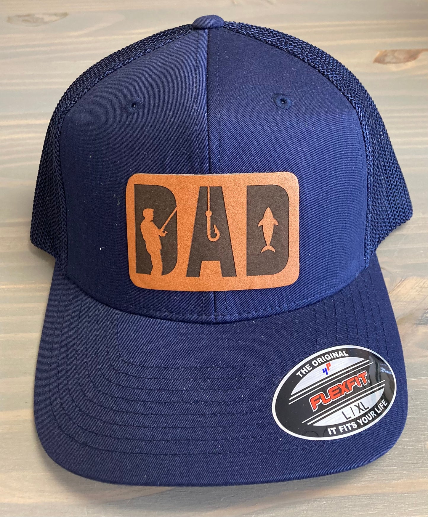 Dad Leather Patch Flex Fit Mesh Ball Cap