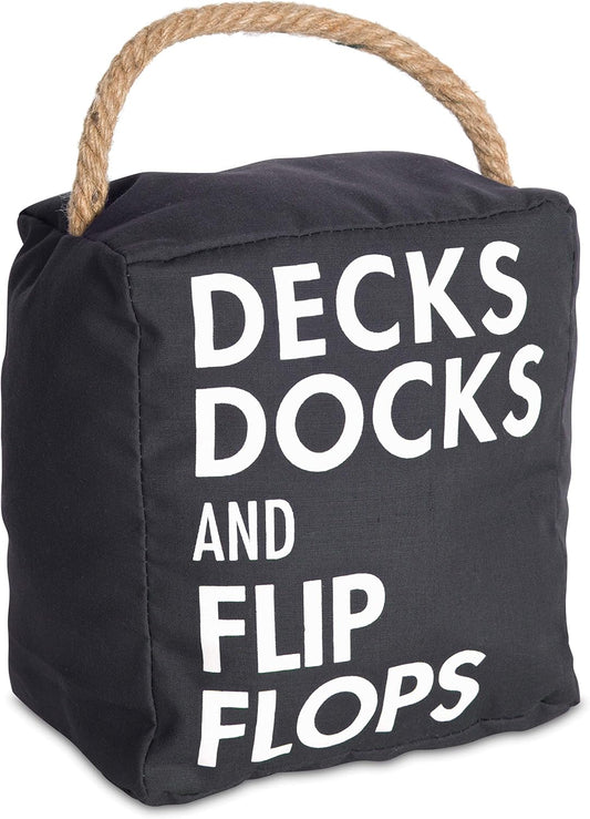 Decks, Docks and Flip Flops Door Stopper, 5 by 6-Inch