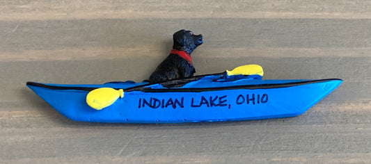 Dog in Kayak - Resin Magnet