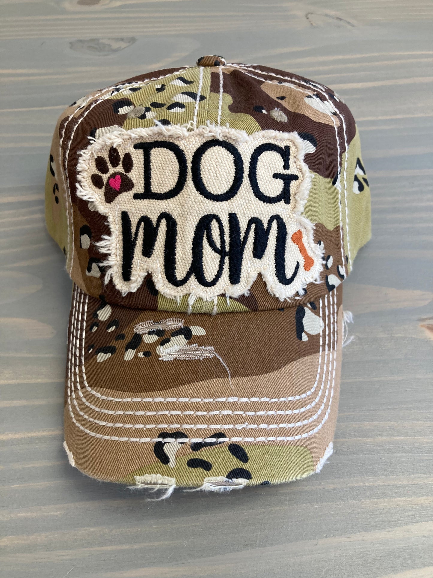 Ball Cap - Dog Mom Vintage Patch Embroidery