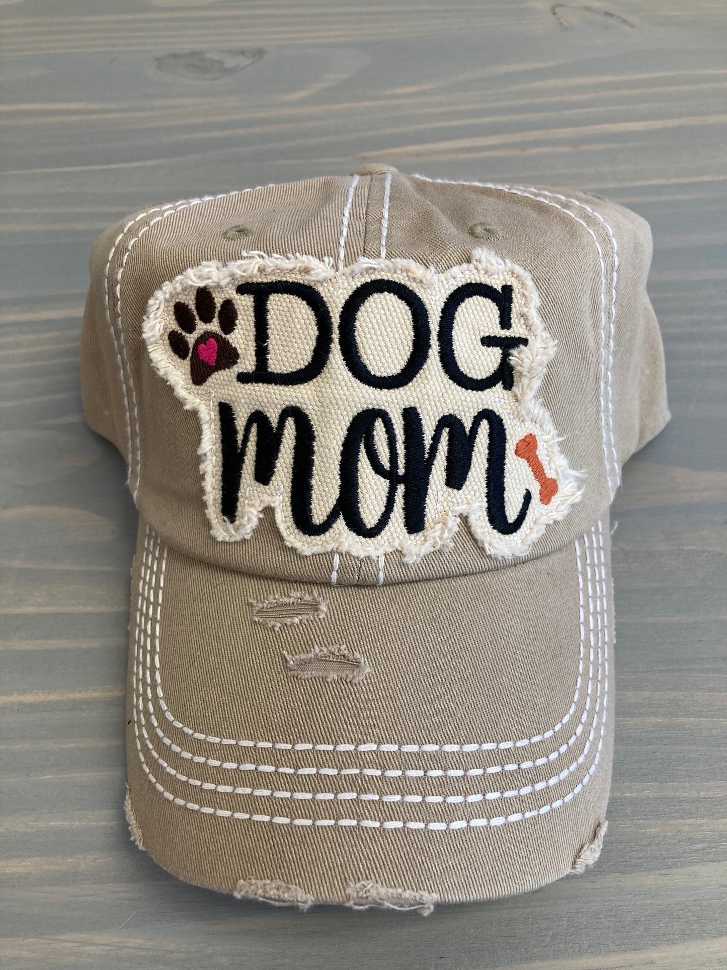 Ball Cap - Dog Mom Vintage Patch Embroidery