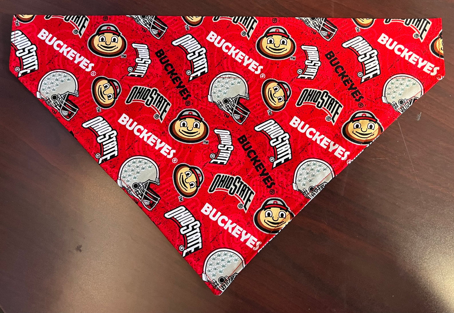 Dog Scarf - Thru the Collar Pet Neck Scarf - Ohio State Buckeyes Brutus NCAA Licensed
