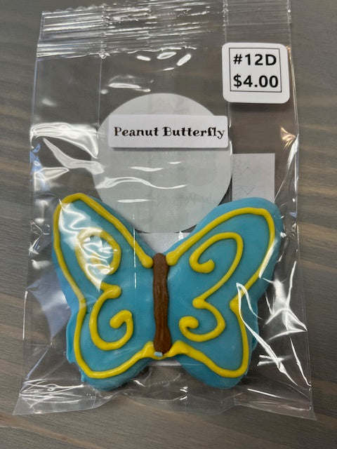 Dog Bakery Iced Dog Treat Peanut Butterfly