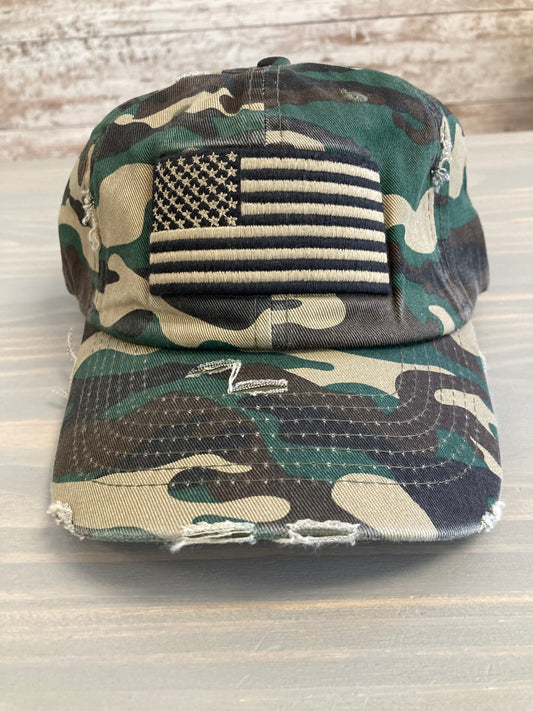 Ball Cap - Vintage Style U.S. Flag Tactical