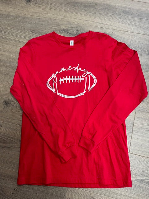 Game Day Red Long Sleeve T-Shirt