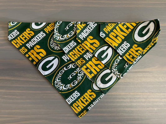 Dog Scarf - Thru the Collar Pet Neck Scarf - Green Bay Packers NFL Licensed