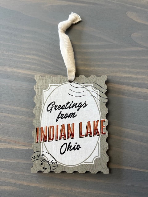 Greeting From Indian Lake Ohio Ornament