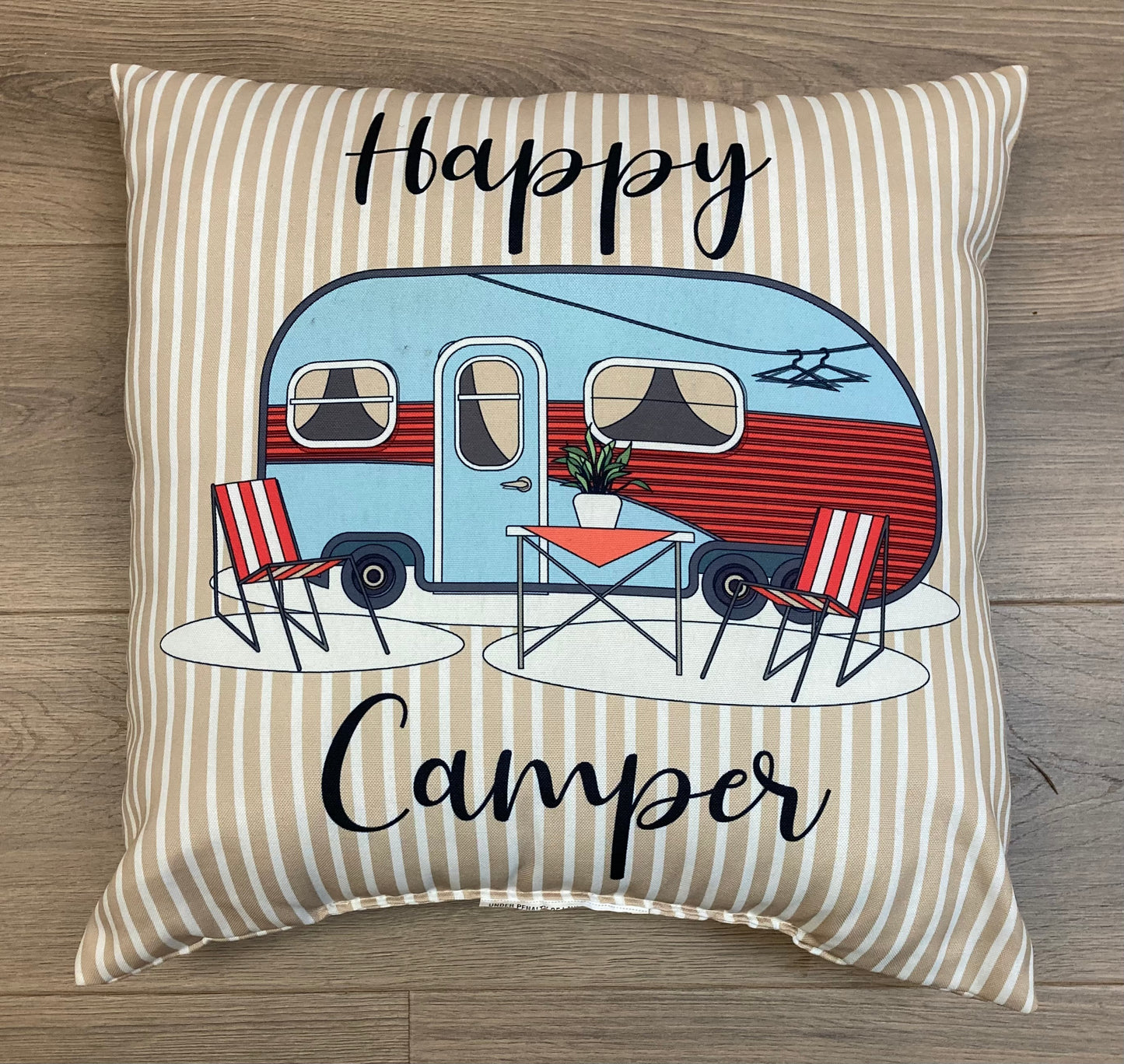 Happy Camper Pillow 18x18