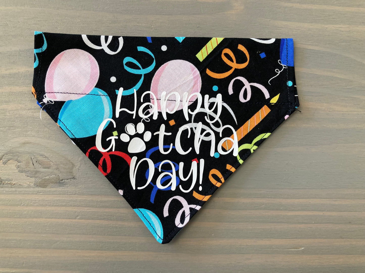 Dog Scarf - Thru the Collar Pet Neck Scarf - Happy Gotcha Day!