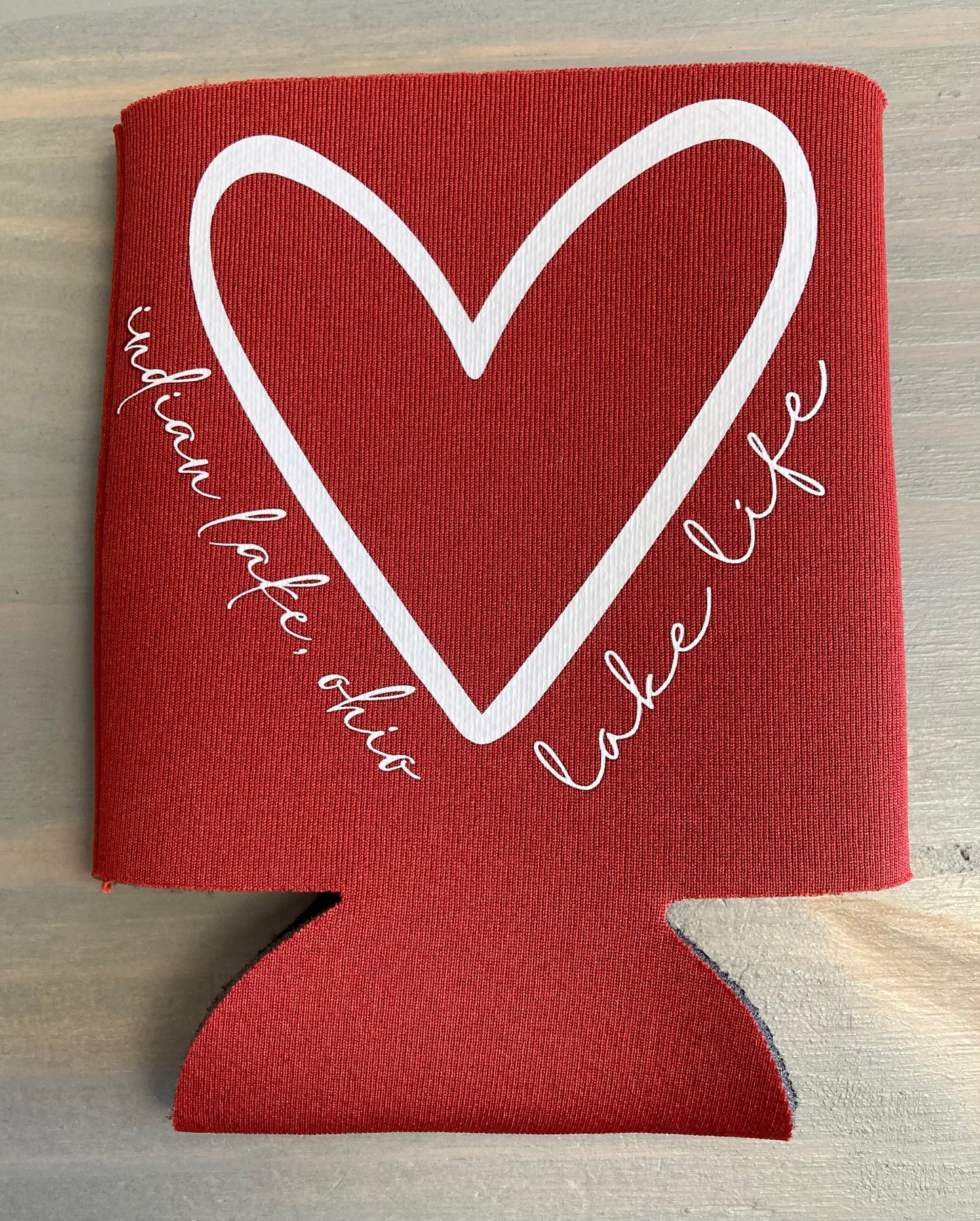 Heart Lake Life Indian Lake Koozie