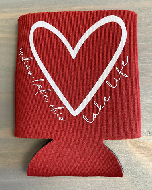 Heart Lake Life Indian Lake Koozie