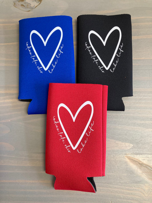 Heart Lake Life Indian Lake Water Bottle Koozie