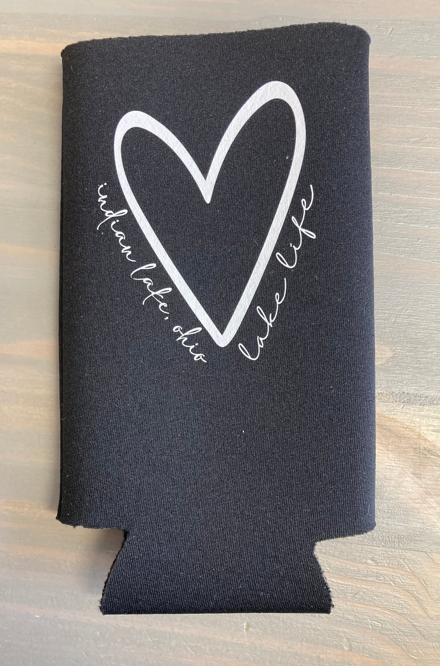 Heart Lake Life Indian Lake Water Bottle Koozie