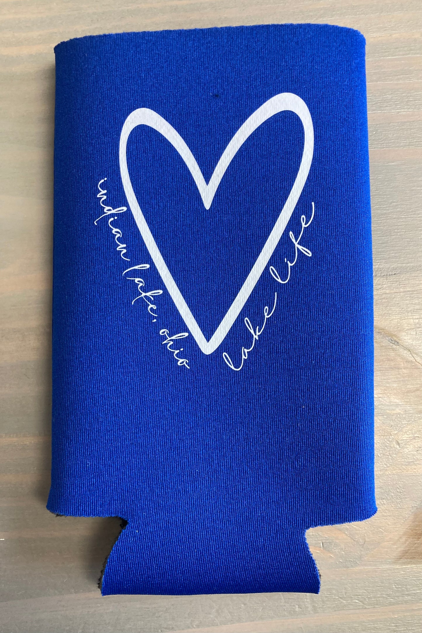 Heart Lake Life Indian Lake Water Bottle Koozie