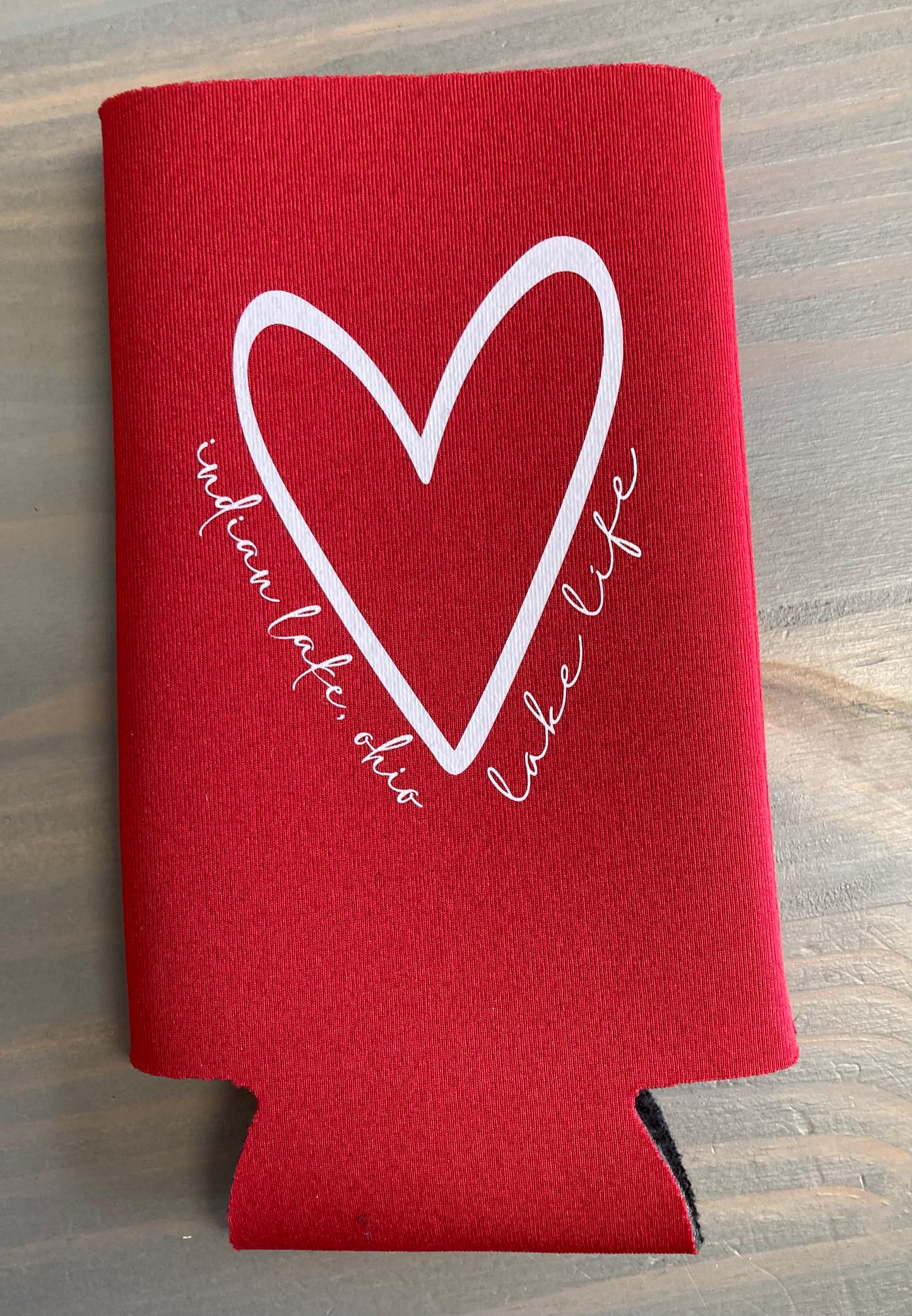 Heart Lake Life Indian Lake Water Bottle Koozie