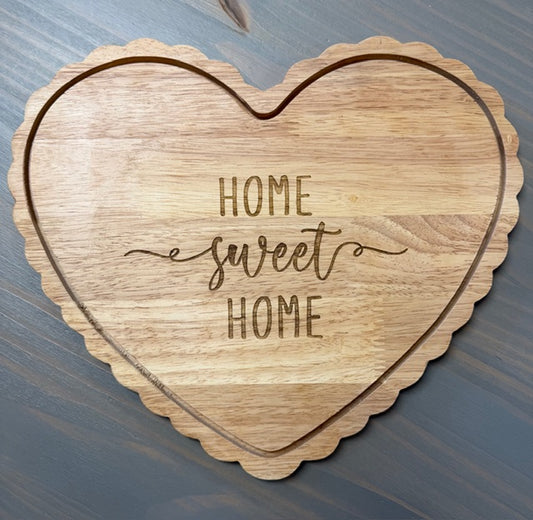 Home Sweet Home Heart Shape Cutting Board