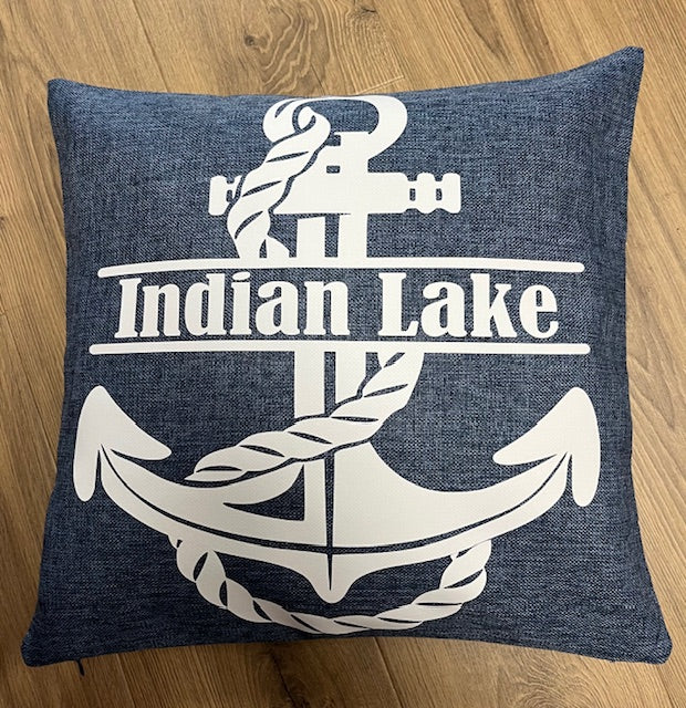 Indian Lake Anchor Pillow 18x18
