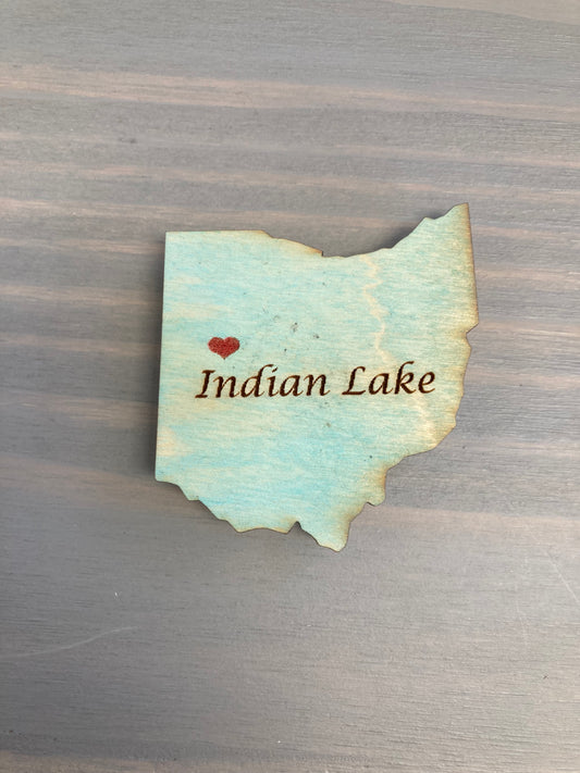 Indian Lake Wooden Magnets