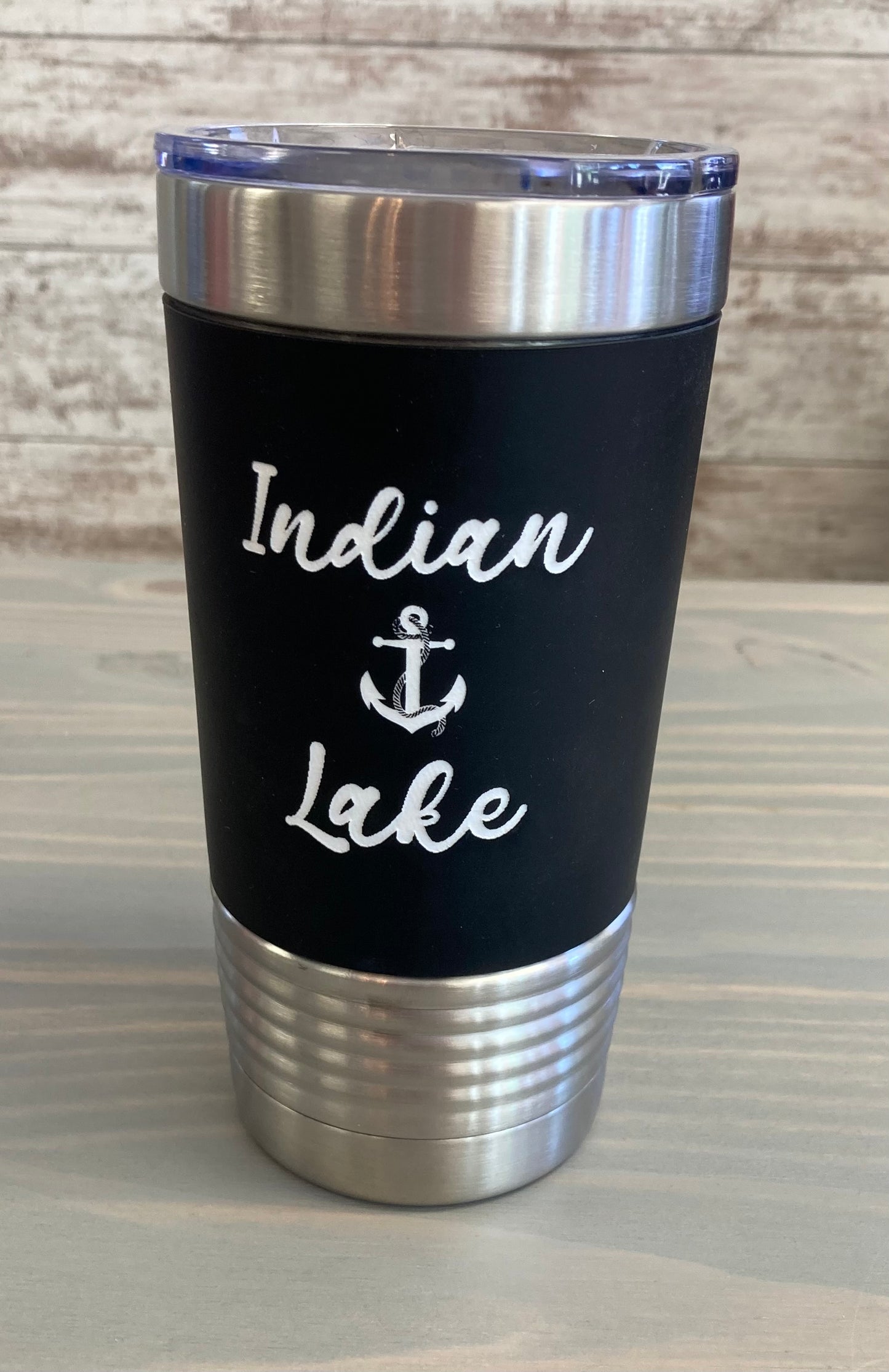 Indian Lake Stainless Steel 20oz Travel Tumbler with Silicone Grip