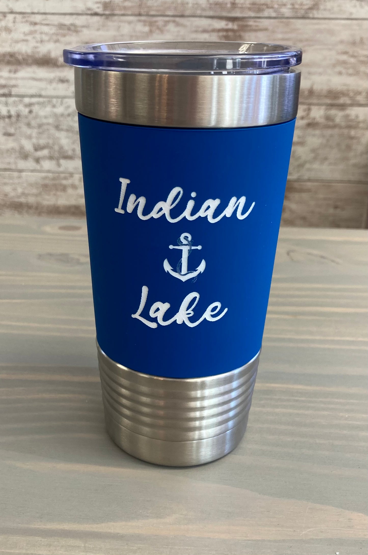 Indian Lake Stainless Steel 20oz Travel Tumbler with Silicone Grip