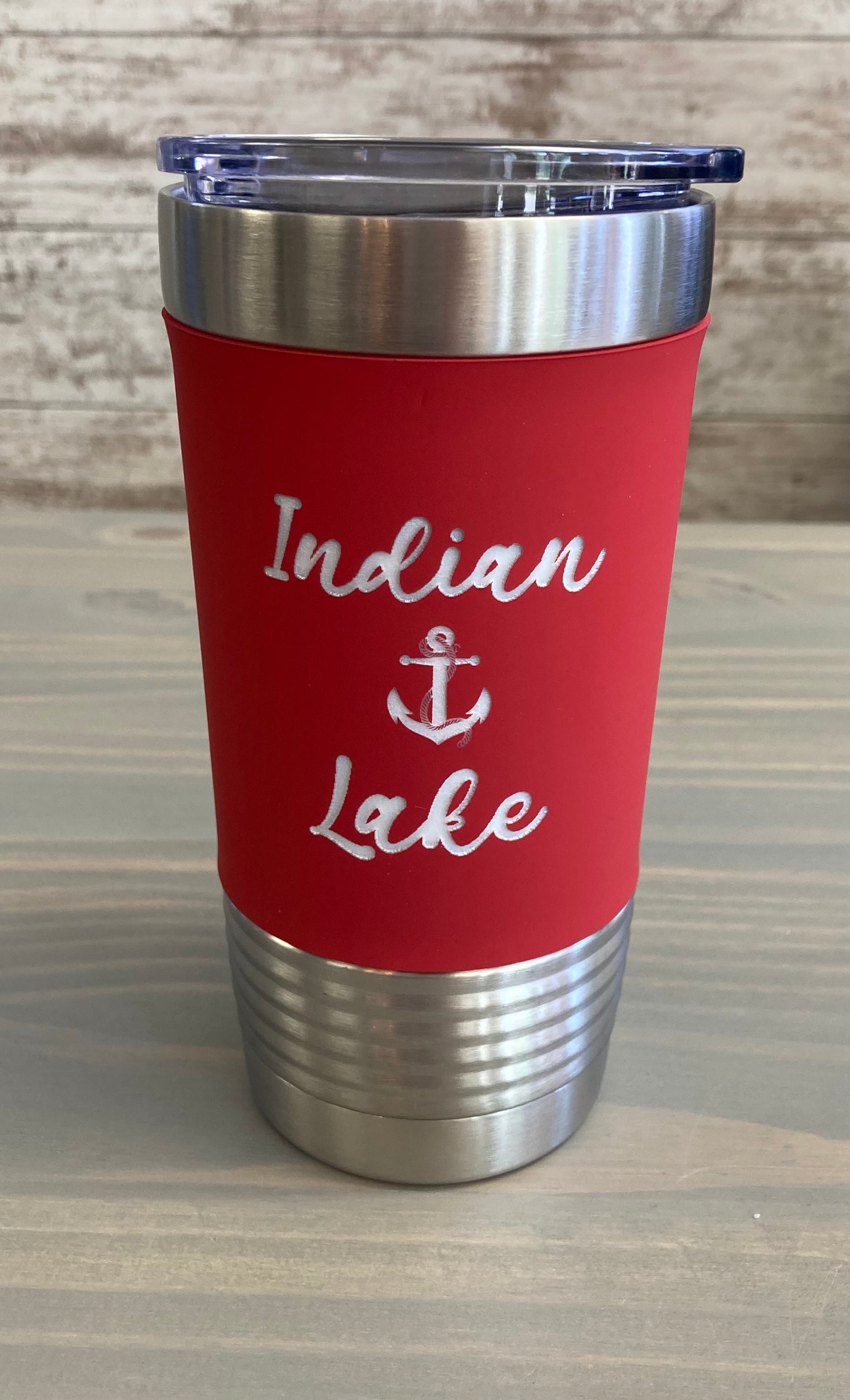 Indian Lake Stainless Steel 20oz Travel Tumbler with Silicone Grip