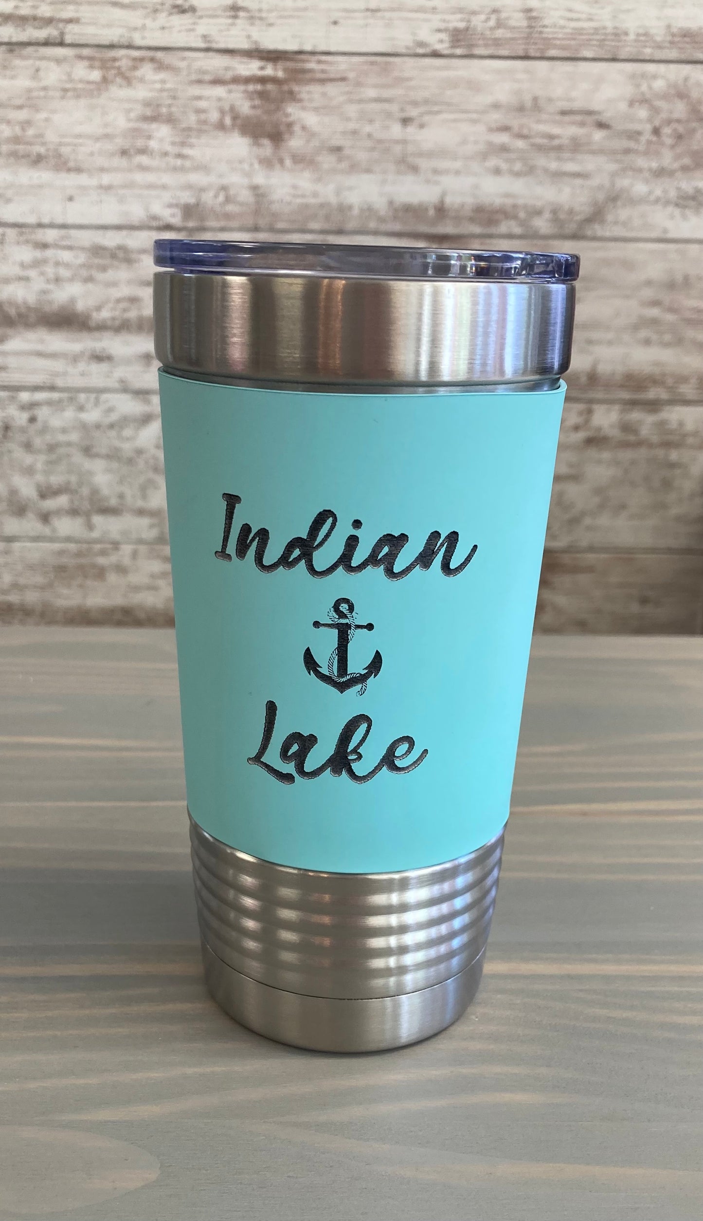 Indian Lake Stainless Steel 20oz Travel Tumbler with Silicone Grip