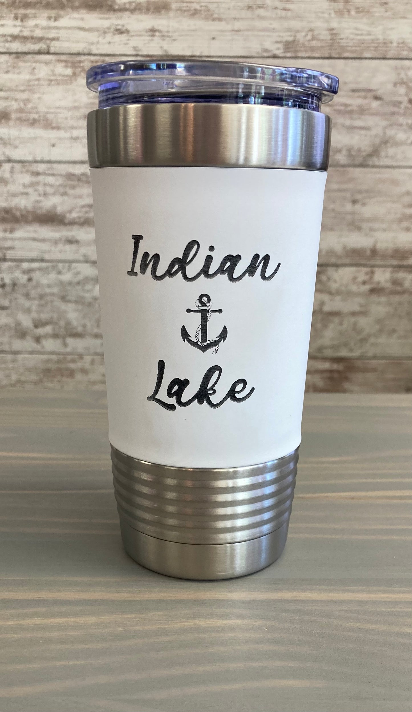 Indian Lake Stainless Steel 20oz Travel Tumbler with Silicone Grip