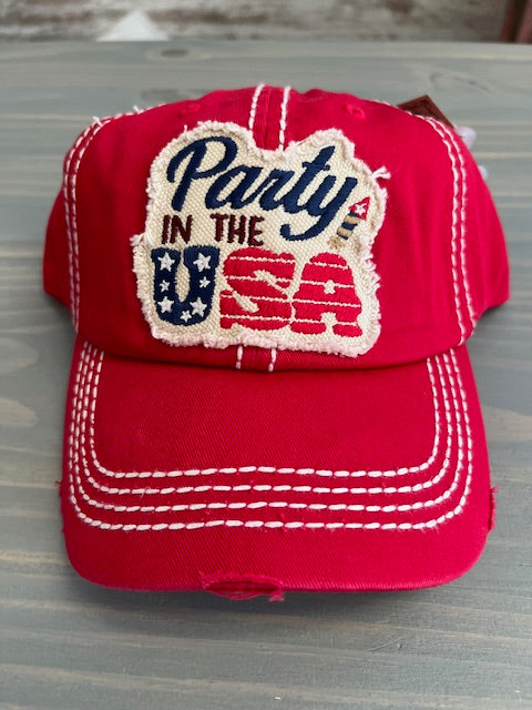 Ball Cap - Party in the USA Vintage Embroidered