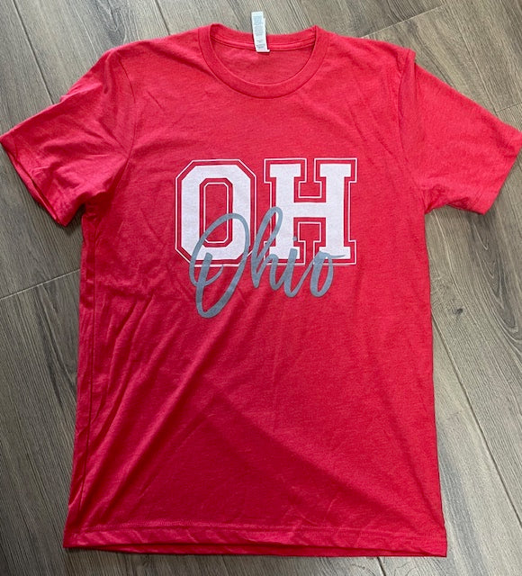 OH Ohio Red Short Sleeve T-Shirt