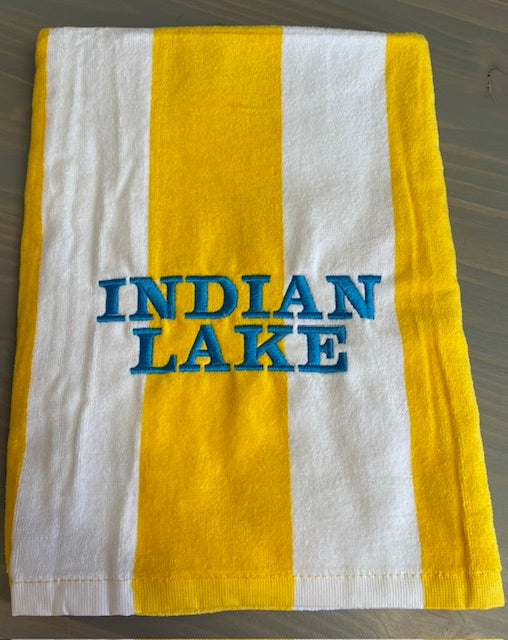 Indian Lake Embroidered Beach Towel