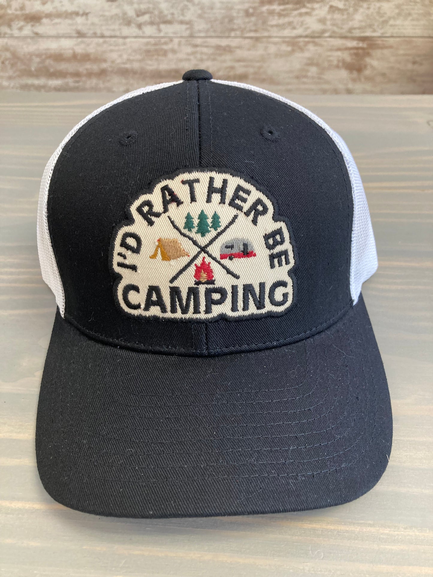 Ball Cap Trucker Style - I'd Rather Be Camping