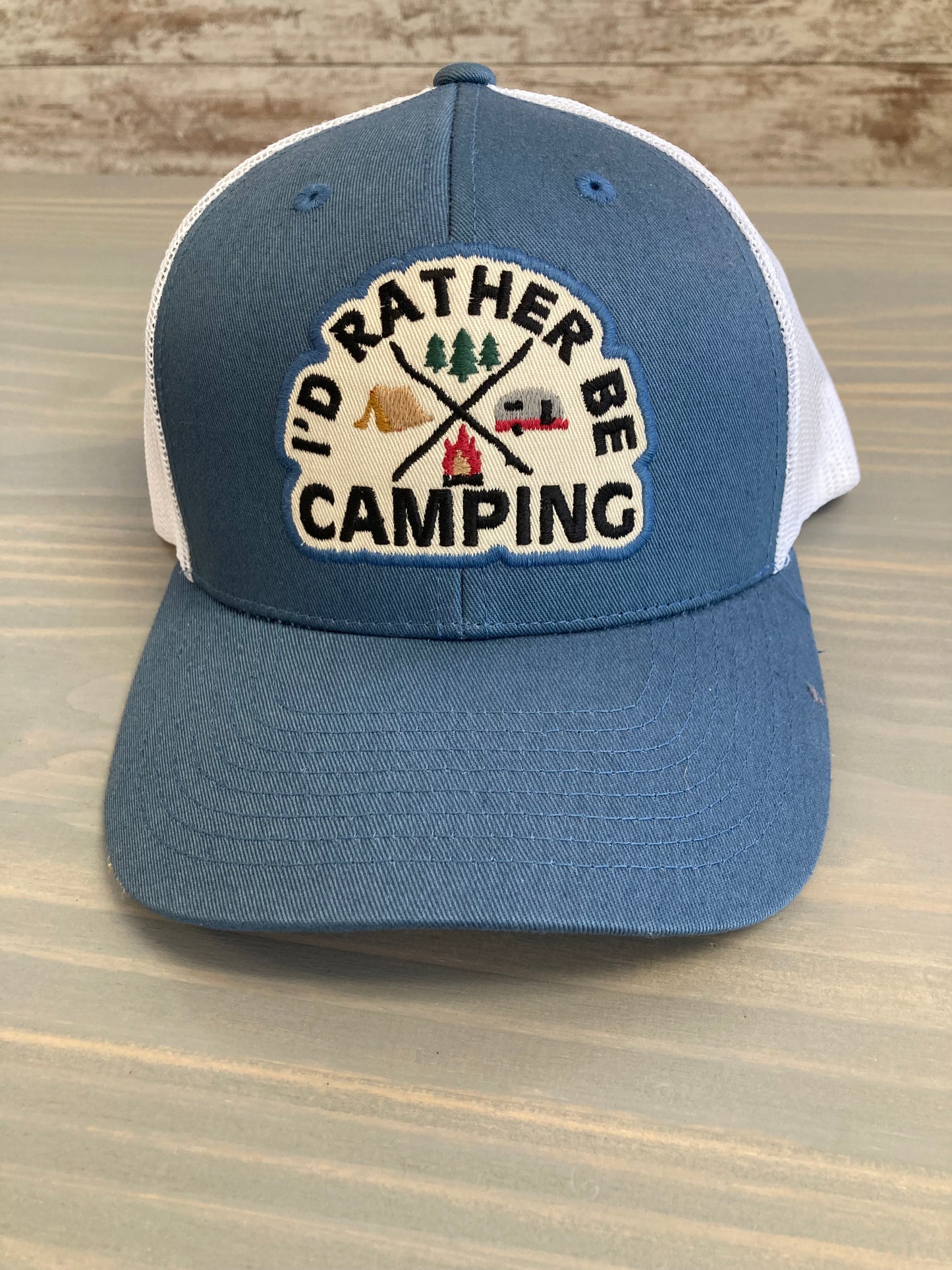 Ball Cap Trucker Style - I'd Rather Be Camping