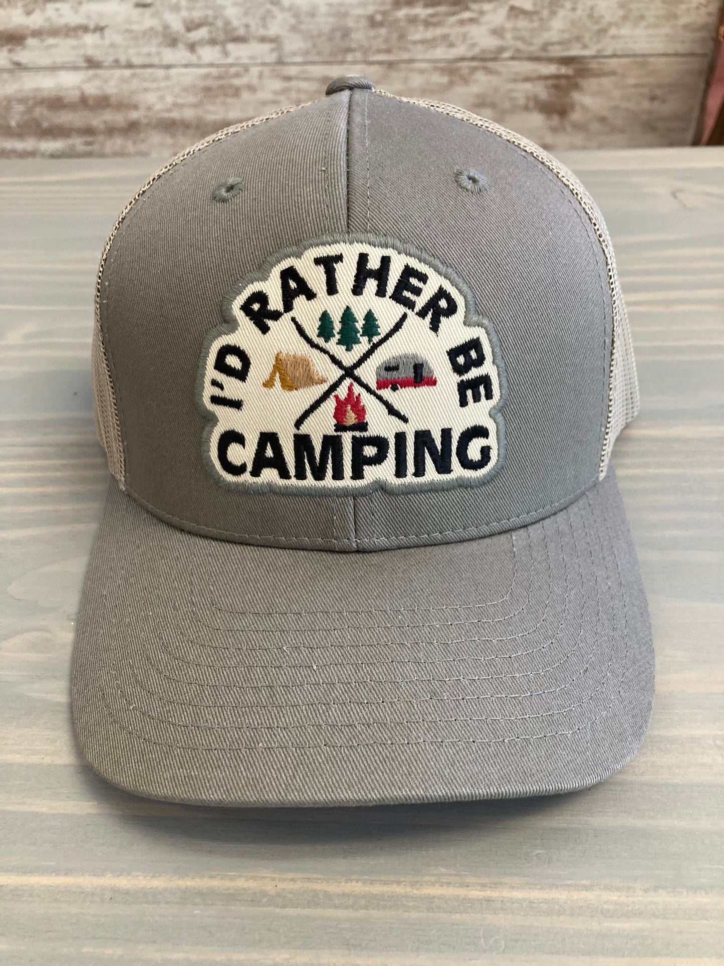 Ball Cap Trucker Style - I'd Rather Be Camping