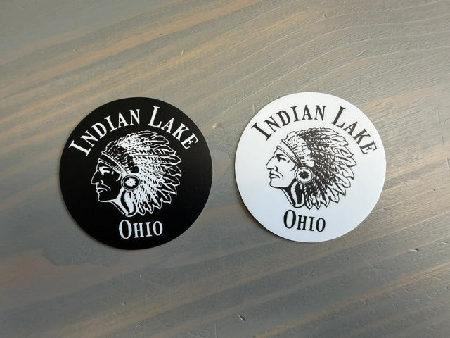Souvenir Sticker - Indian Lake Chief Round Circle Sticker