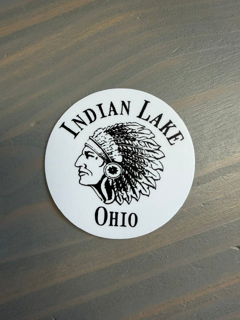 Souvenir Sticker - Indian Lake Chief Round Circle Sticker