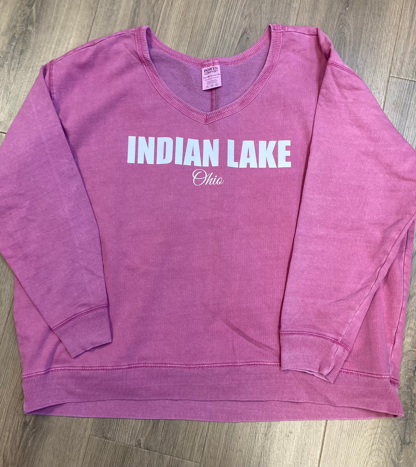 Indian Lake Ohio Beach Wash V-Neck Sweatshirt