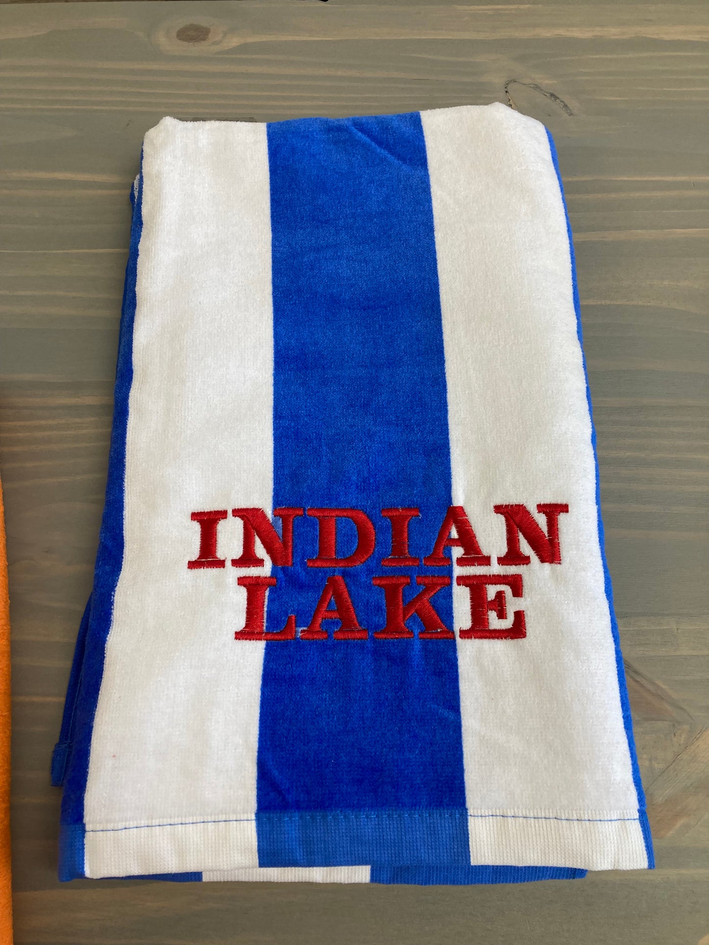 Indian Lake Embroidered Beach Towel